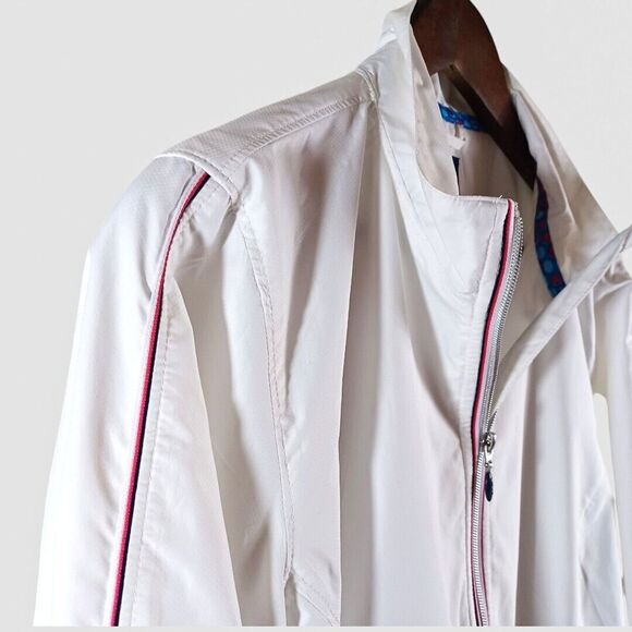 LPGA Collection Medium White Golf Tennis Jacket Full Zip Vented Athletic Stretch - Picture 3 of 9